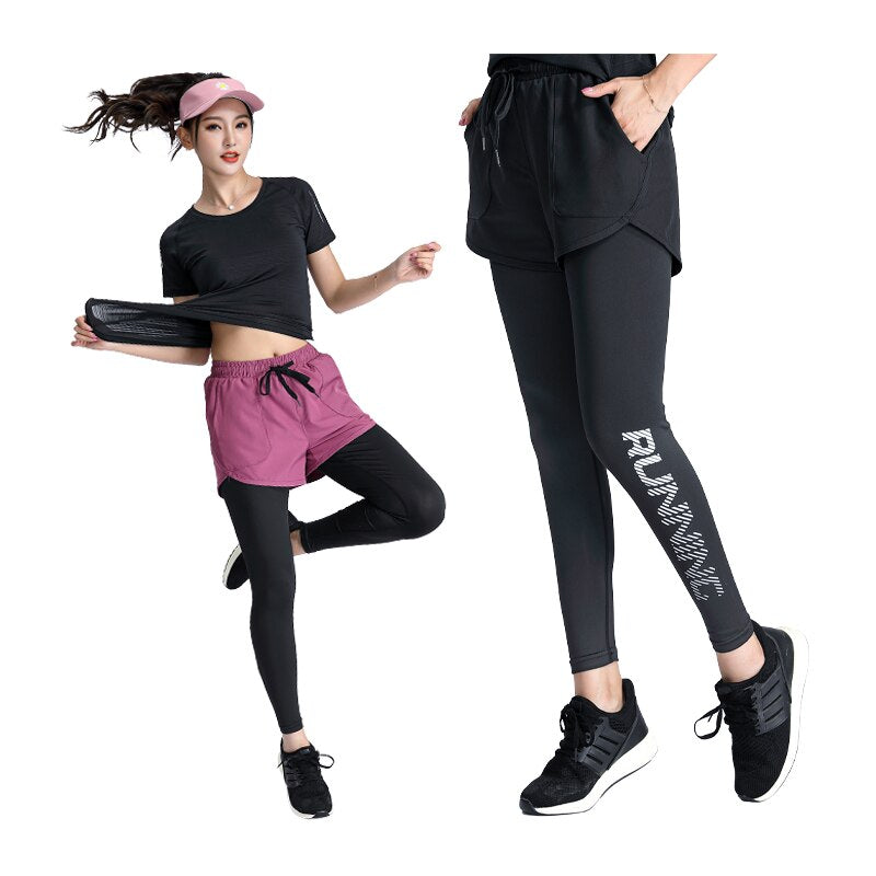 Women Running Trousers 2 In 1 Yoga Sports