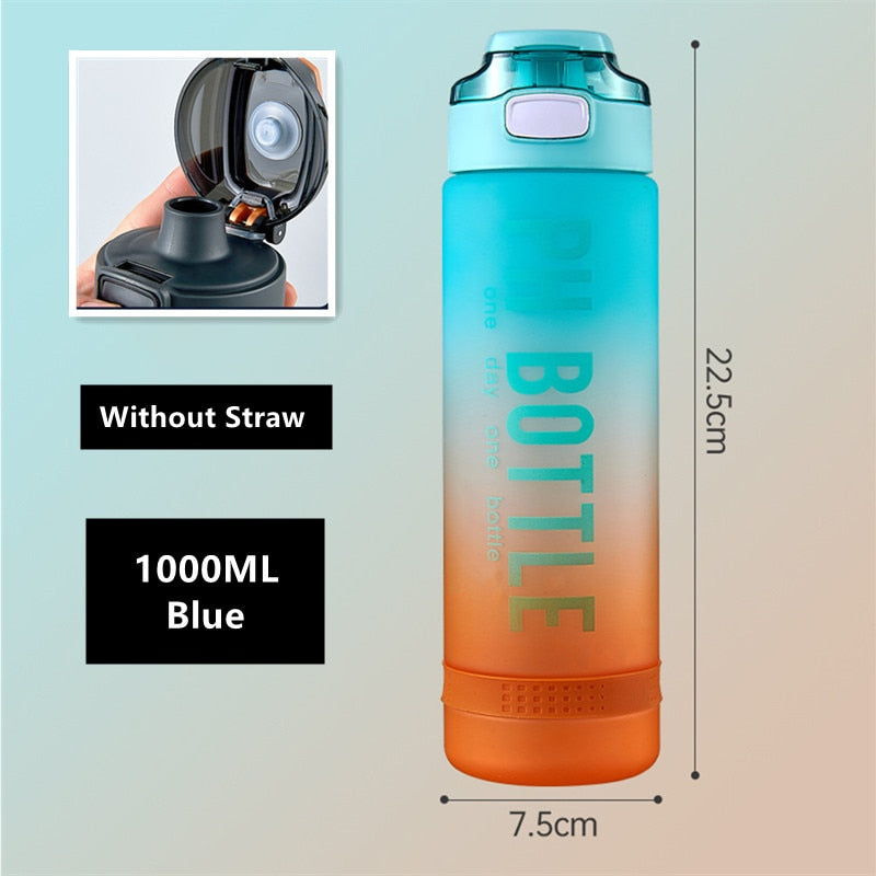 2200ml Large Capacity Water Bottles With Straw