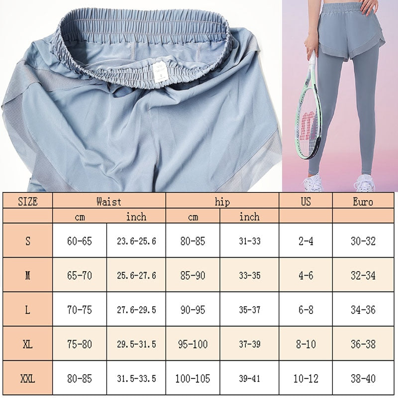 Women 2 In 1 Running Leggings
