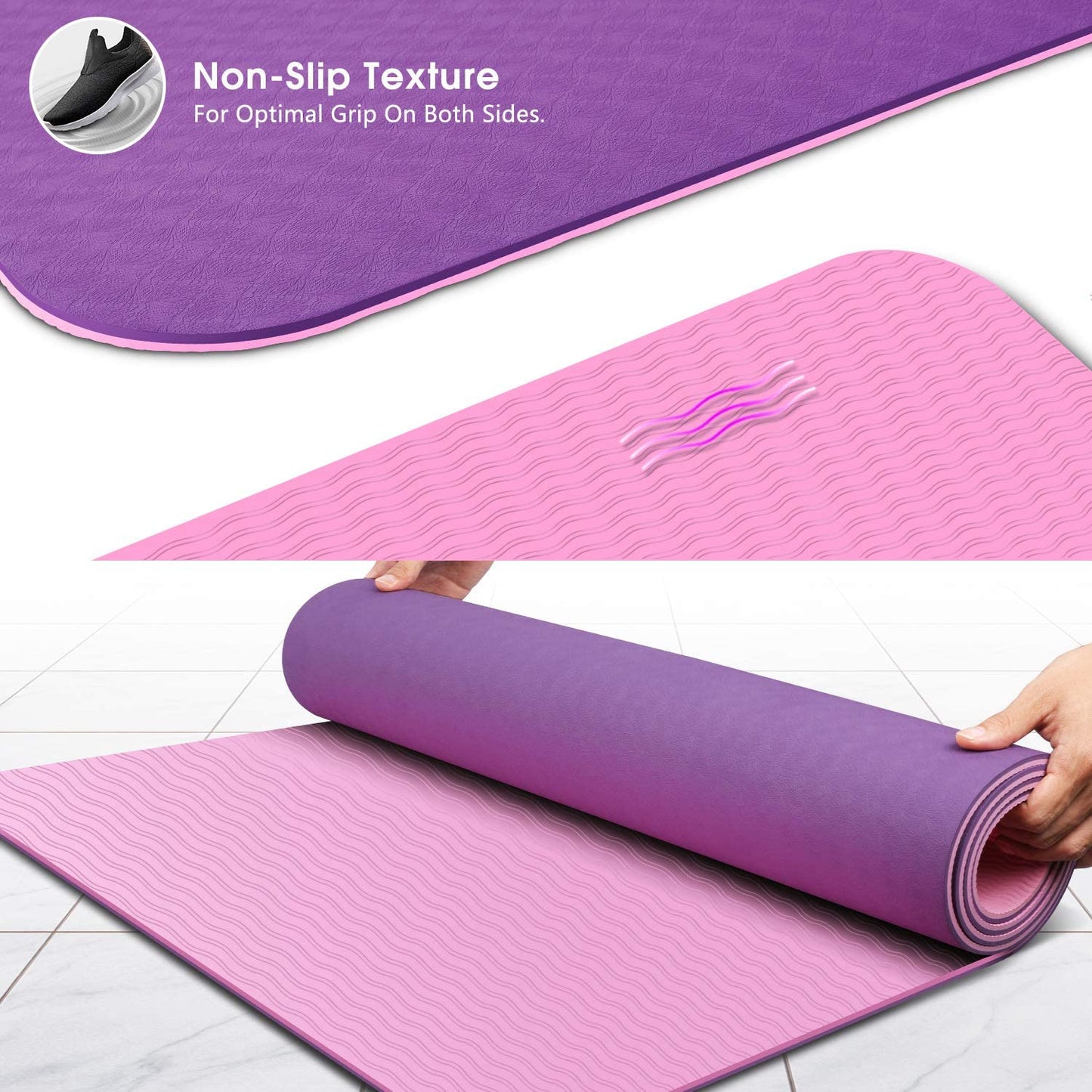 Two Color TPE Yoga Mat for Beginners