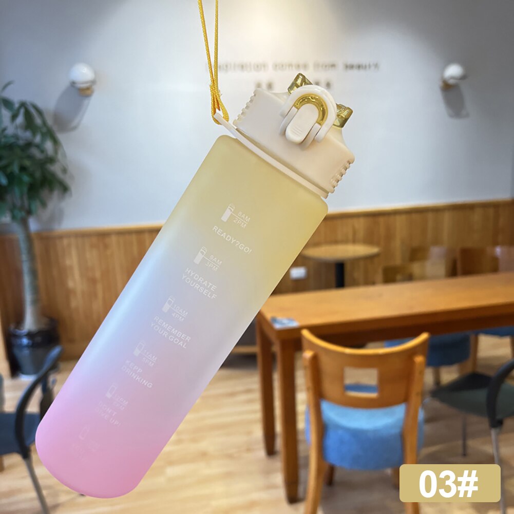 1 Liter Sport Water Bottle With Straw Cup