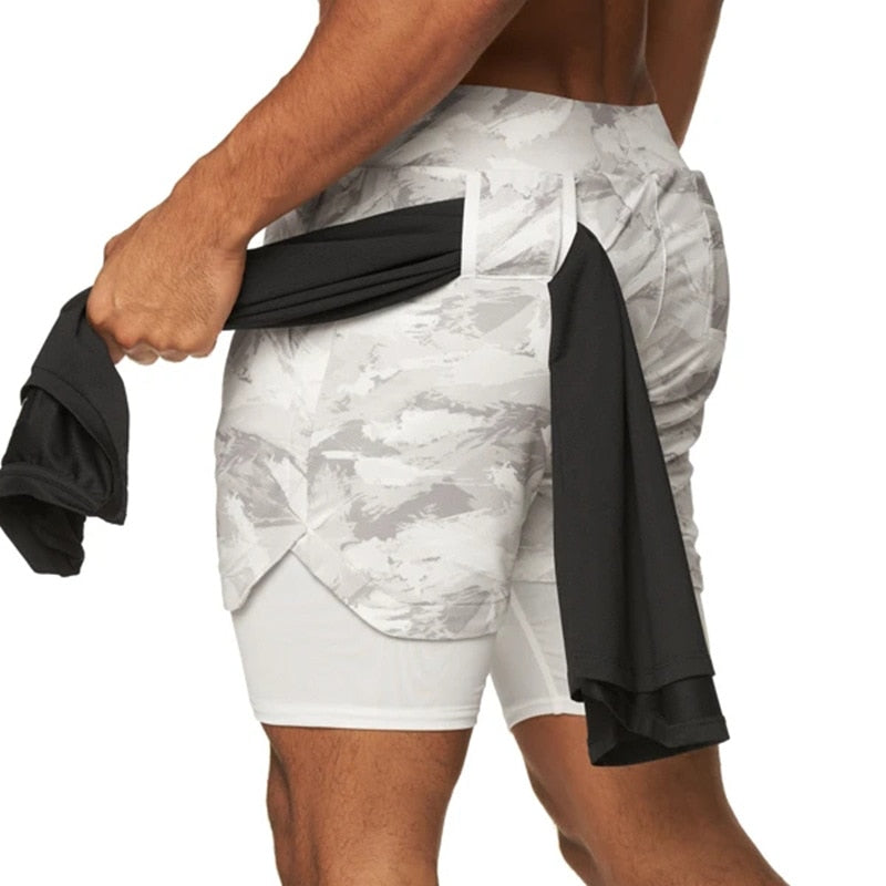 2023 Camo Running Shorts Men 2 In 1
