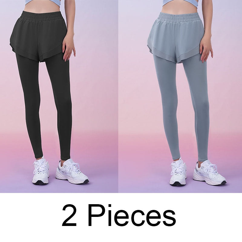 Women 2 In 1 Running Leggings