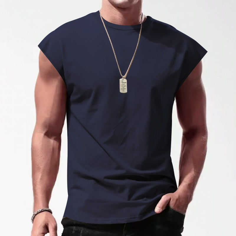Gym Clothes Men's Loose Shoulder Top
