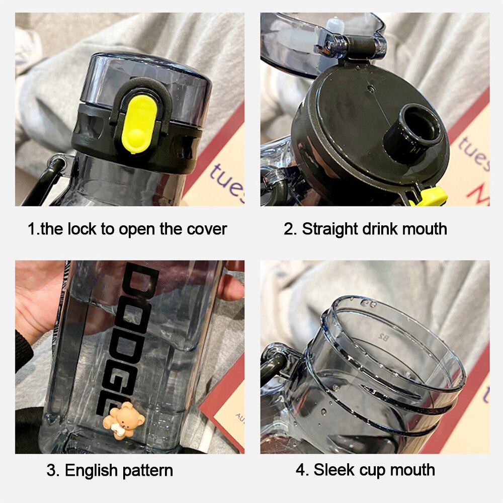 1000ml Sports Water Bottles Gym Leak-proof