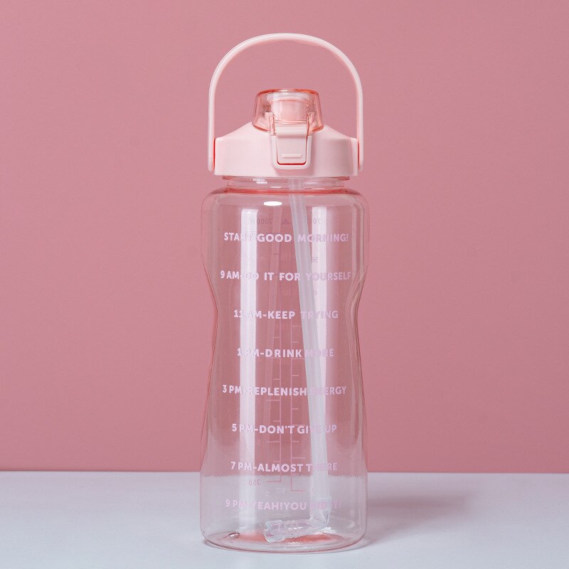 Sports Drinking Bottle 2 Liters with Time Marker