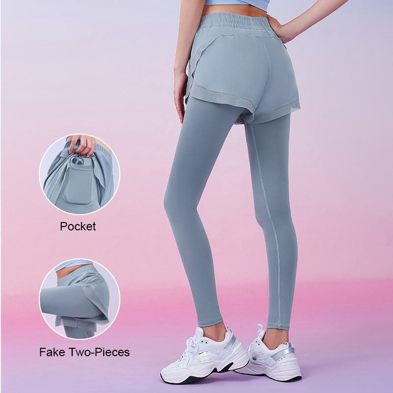 Women 2 In 1 Running Leggings