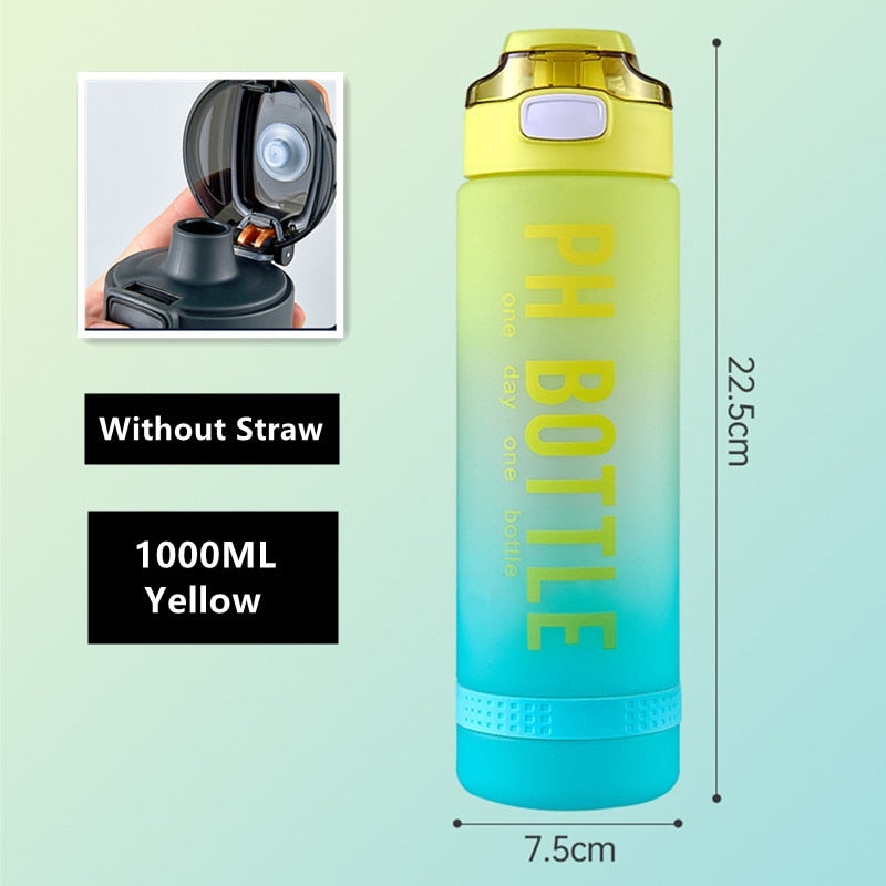 2200ml Large Capacity Water Bottles With Straw