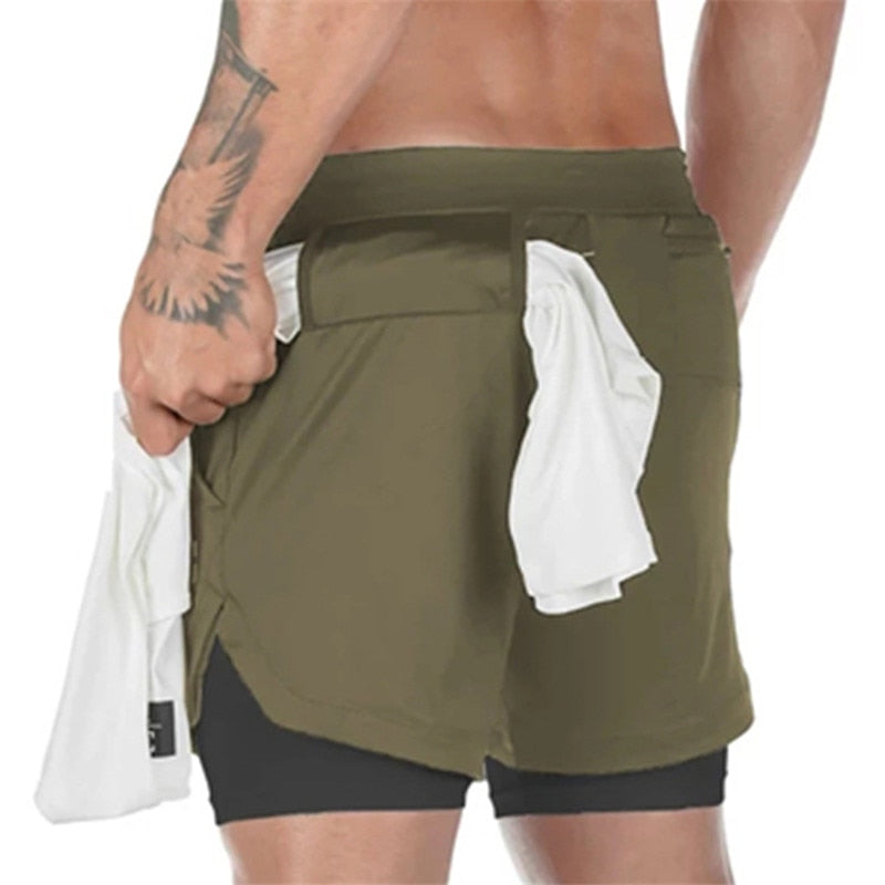 2023 Camo Running Shorts Men 2 In 1