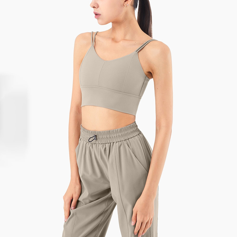 V Neck Push Up Yoga Bra