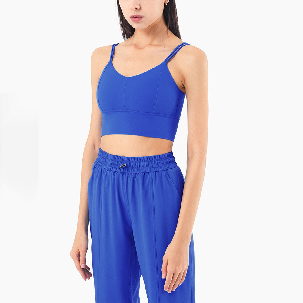 V Neck Push Up Yoga Bra