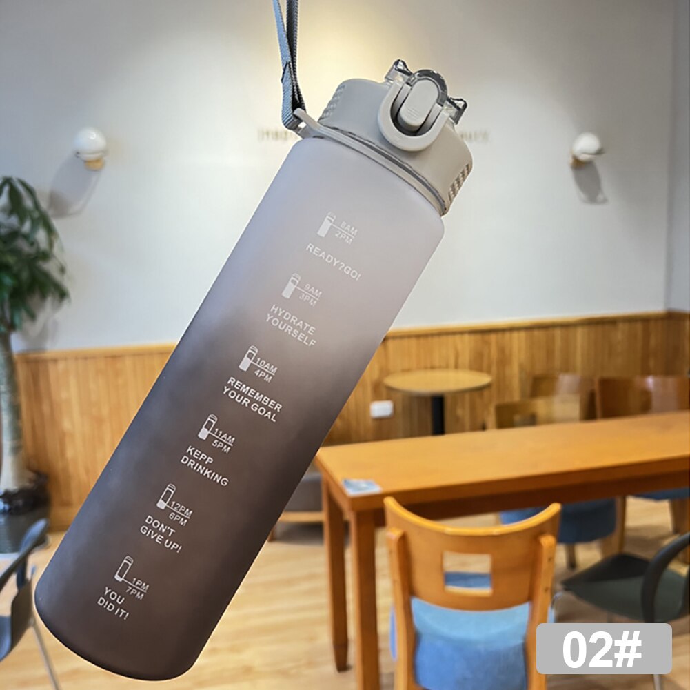 1 Liter Sport Water Bottle With Straw Cup