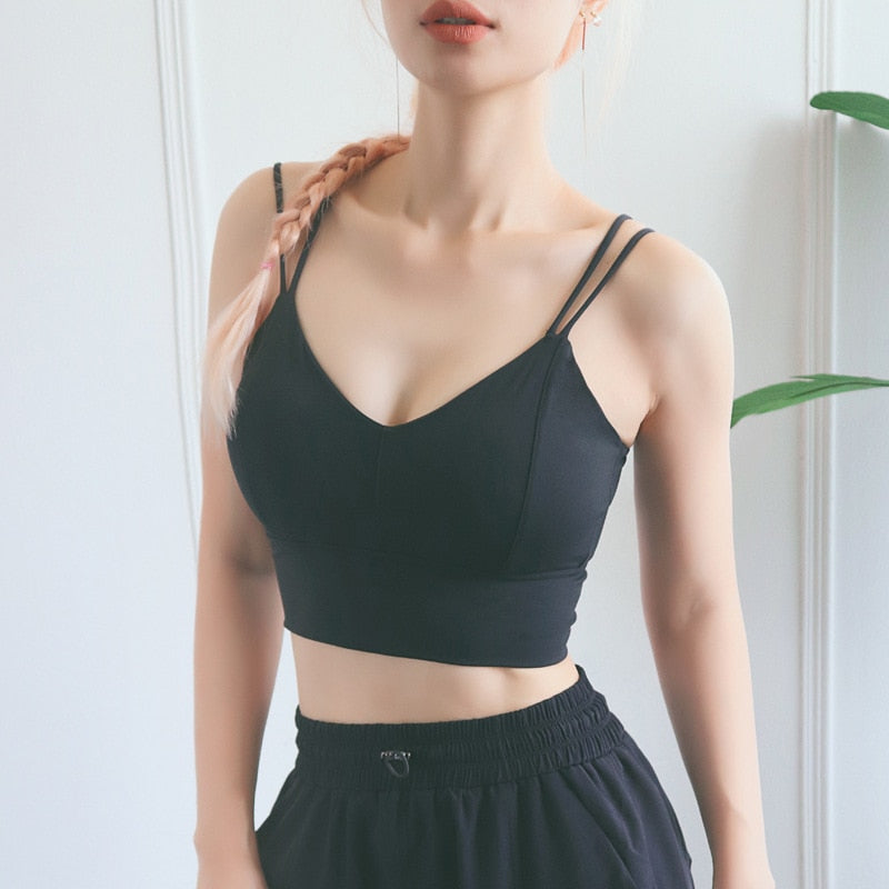 V Neck Push Up Yoga Bra