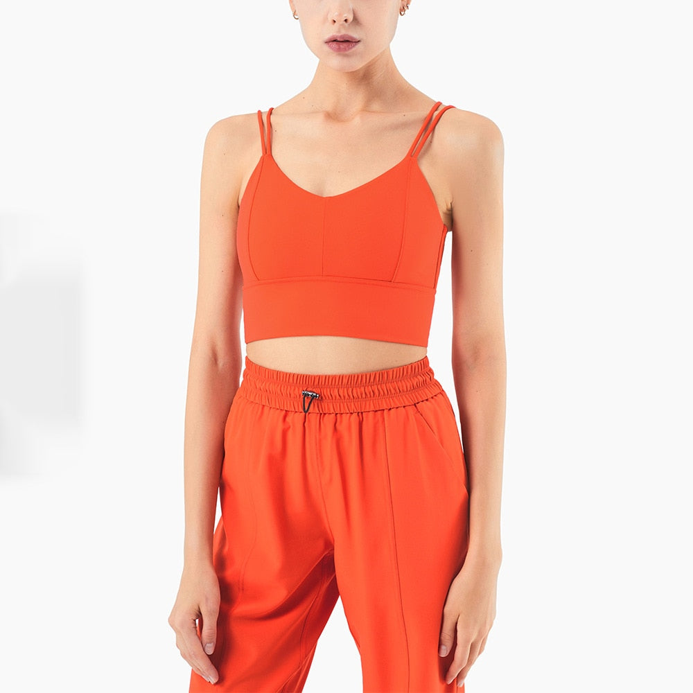 V Neck Push Up Yoga Bra