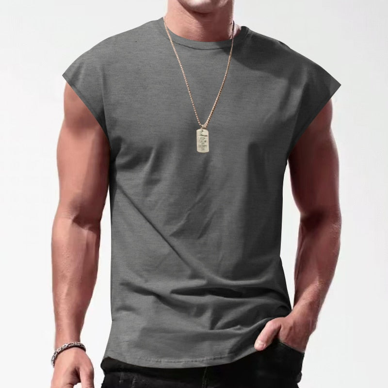 Gym Clothes Men's Loose Shoulder Top