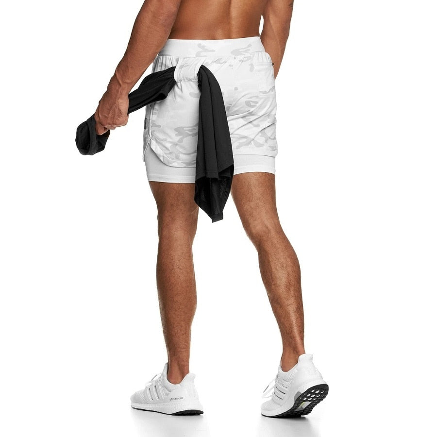 2023 Camo Running Shorts Men 2 In 1