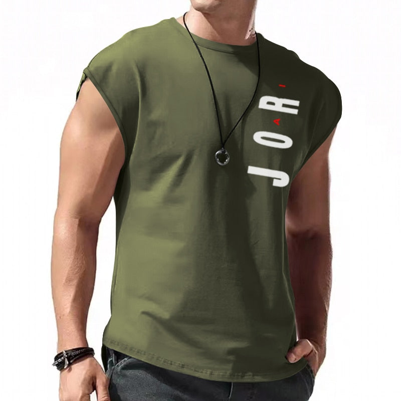 Gym Clothes Men's Loose Shoulder Top