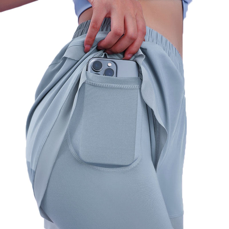 Women 2 In 1 Running Leggings