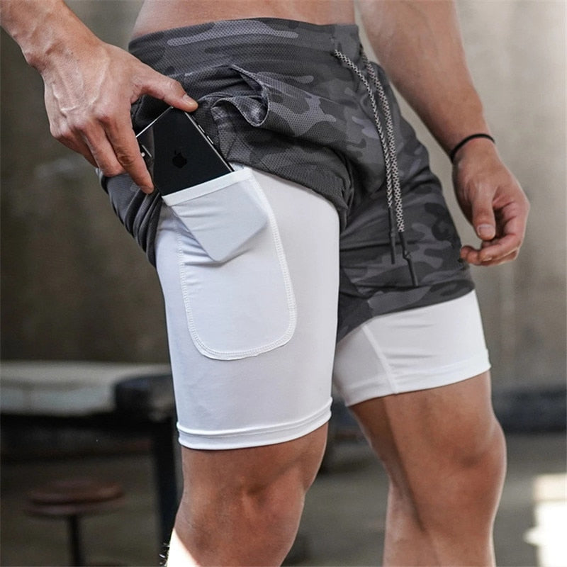 2023 Camo Running Shorts Men 2 In 1