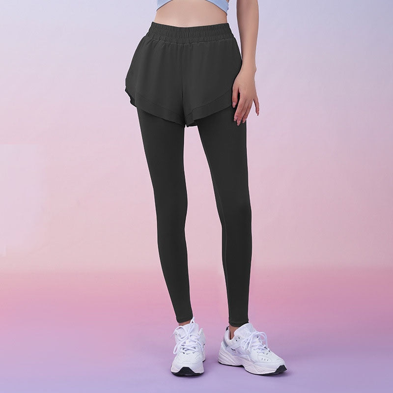 Women 2 In 1 Running Leggings