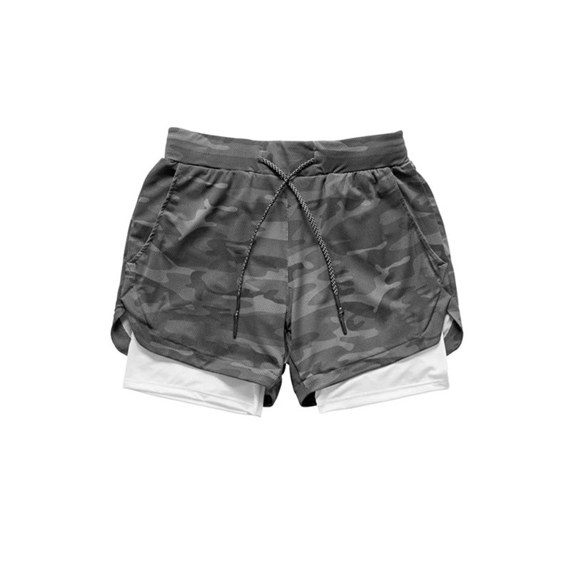 2023 Camo Running Shorts Men 2 In 1