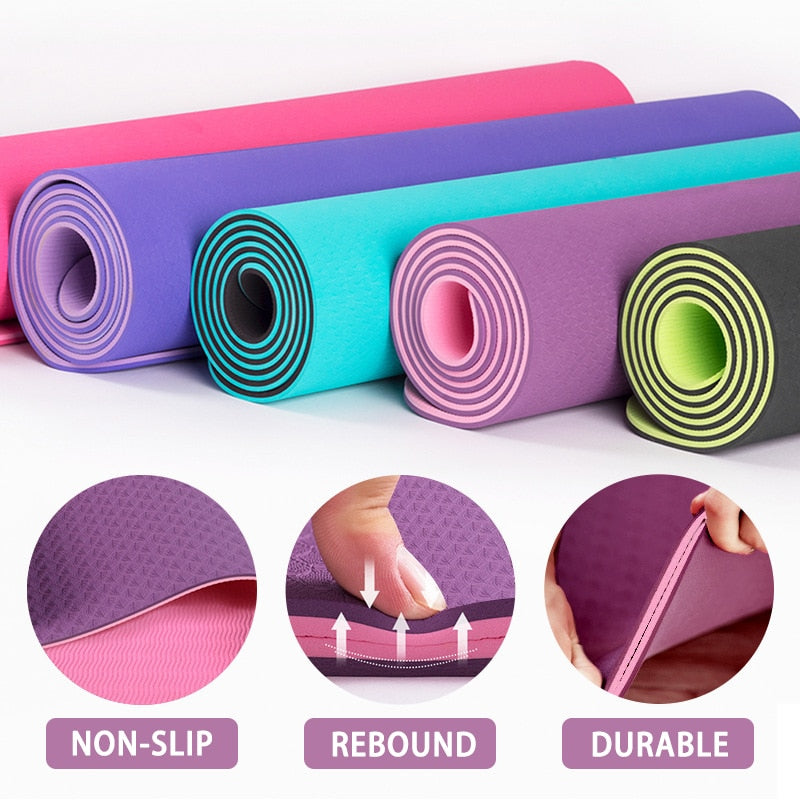 Two Color TPE Yoga Mat for Beginners