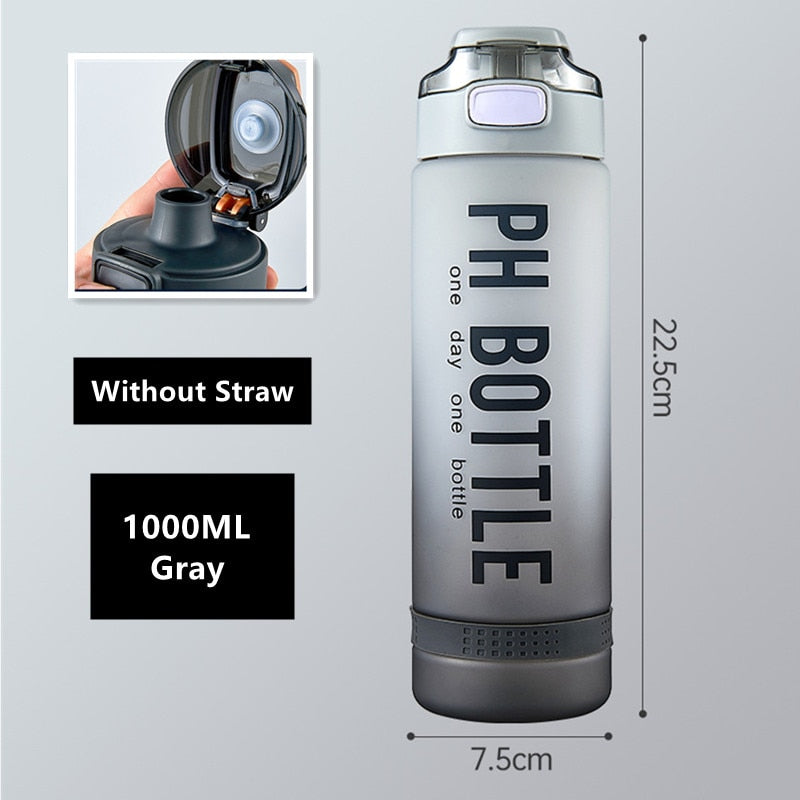 2200ml Large Capacity Water Bottles With Straw