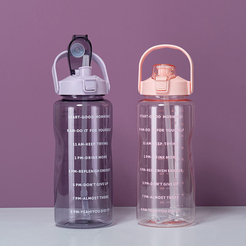 Sports Drinking Bottle 2 Liters with Time Marker