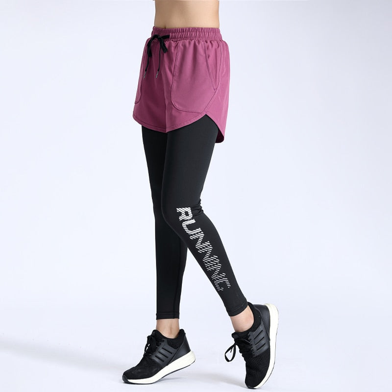 Women Running Trousers 2 In 1 Yoga Sports