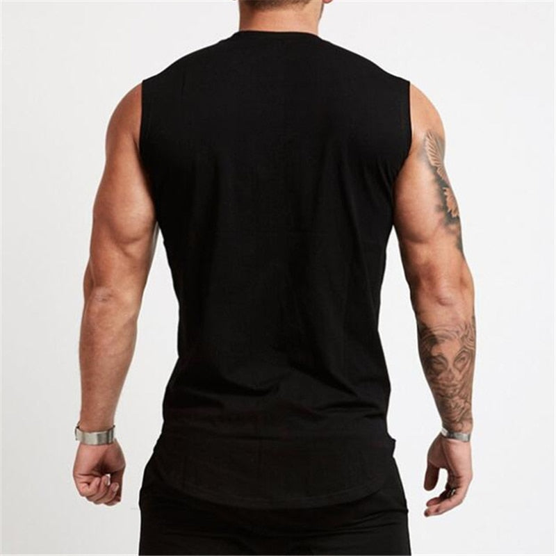 V Neck Cotton Bodybuilding Tank Top