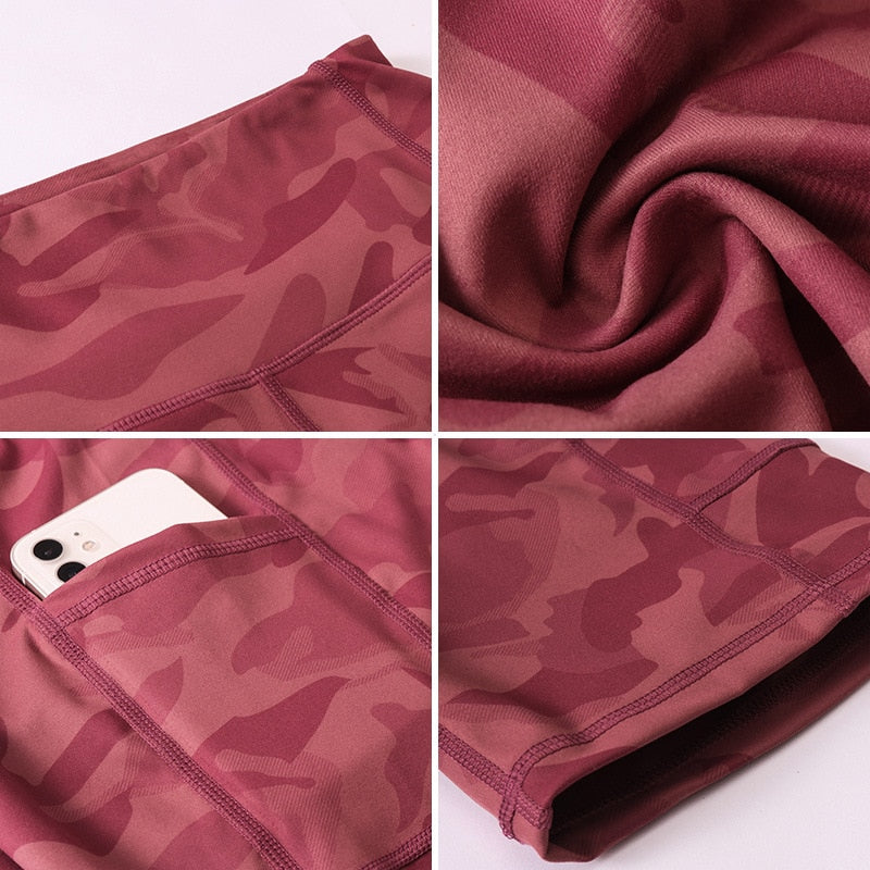 Women's Printed Yoga Shorts with Pockets