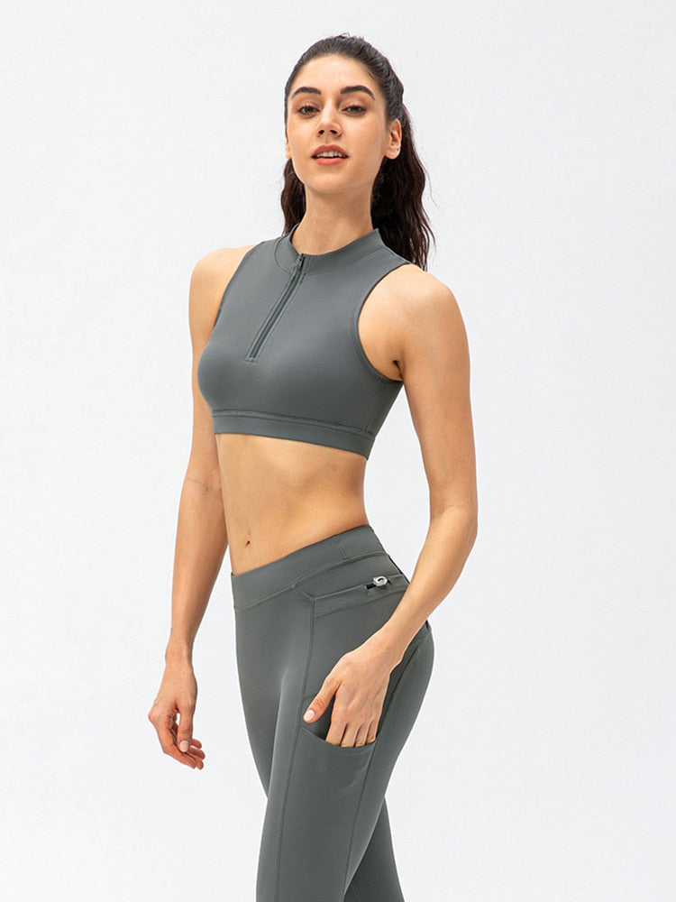 Clothing New Yoga Bra Zipper Fitness