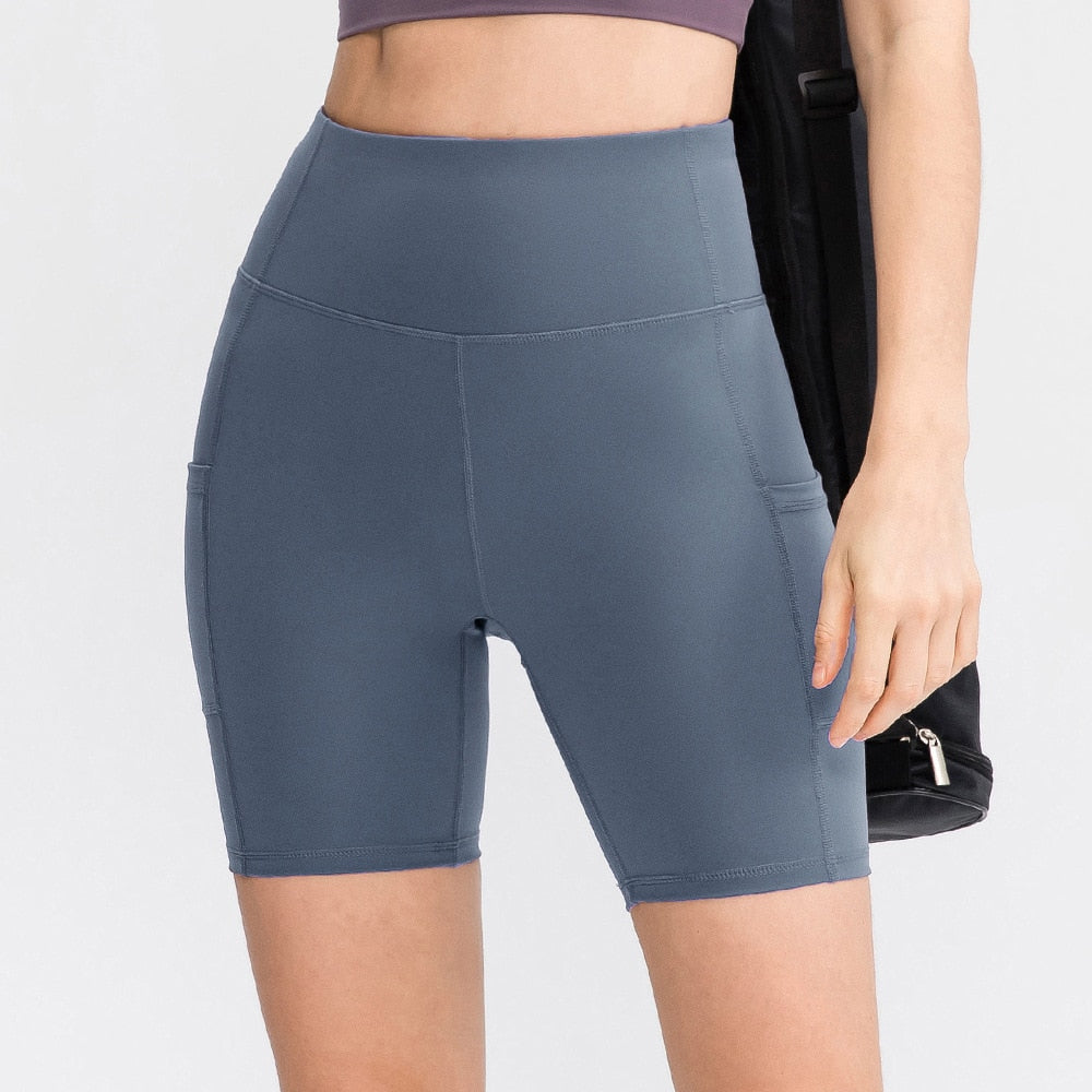 Women's Printed Yoga Shorts with Pockets