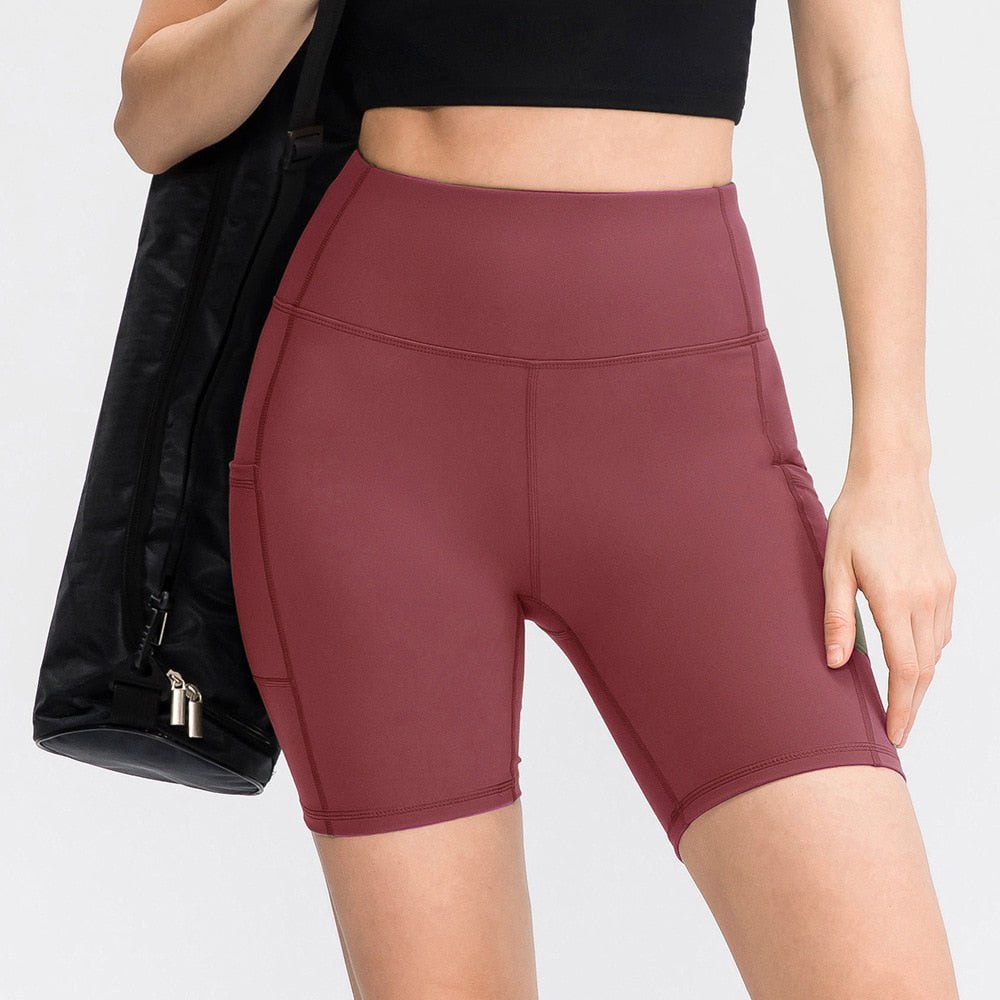 Women's Printed Yoga Shorts with Pockets