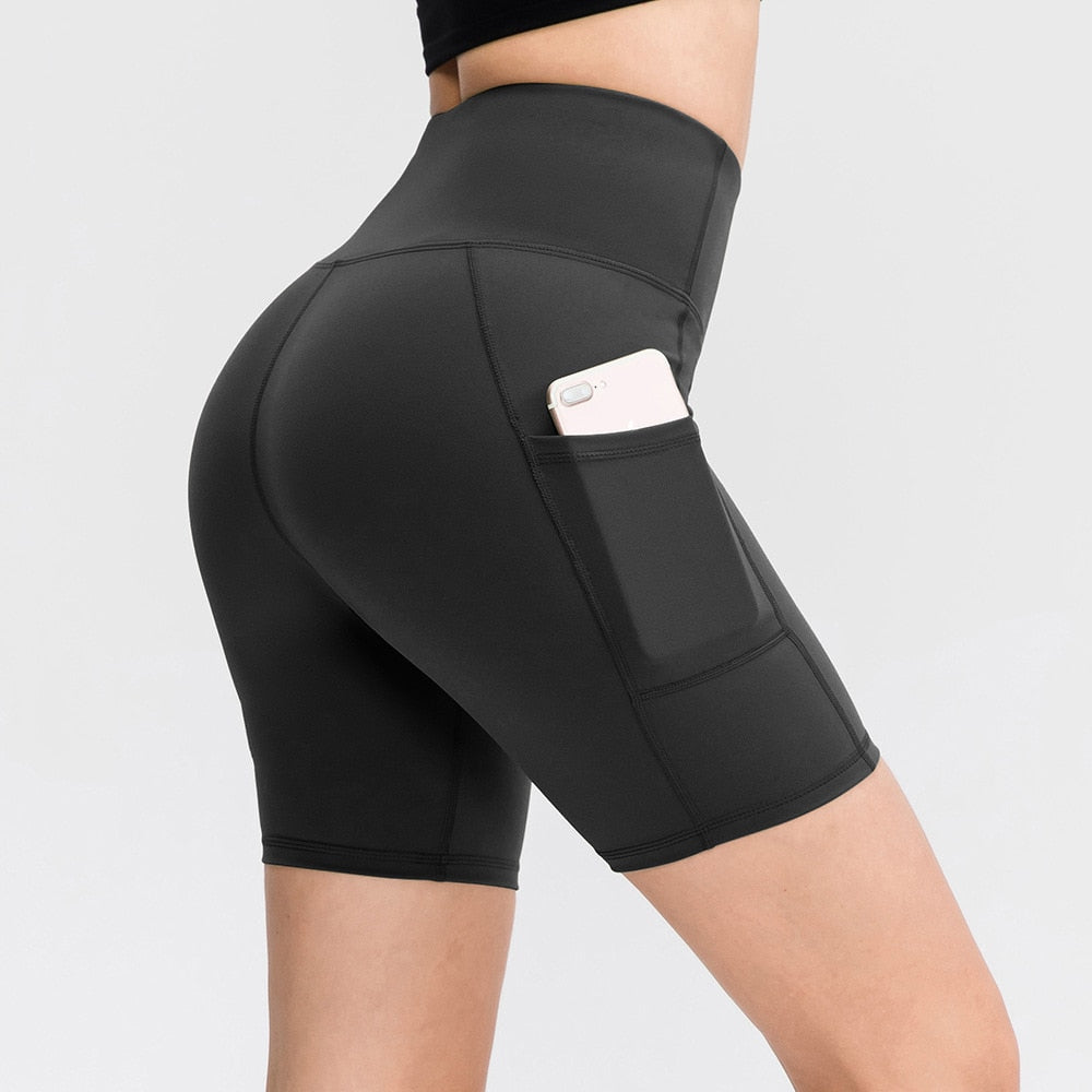 Women's Printed Yoga Shorts with Pockets