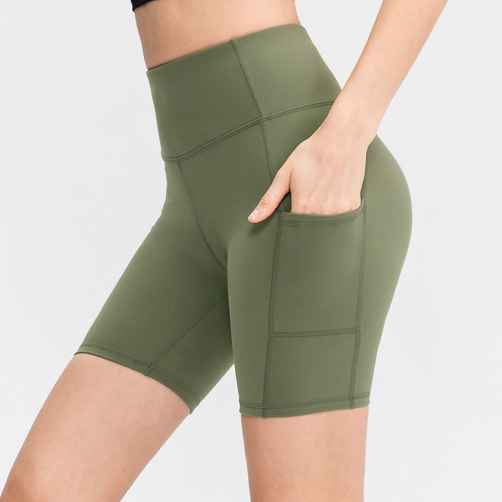 Women's Printed Yoga Shorts with Pockets