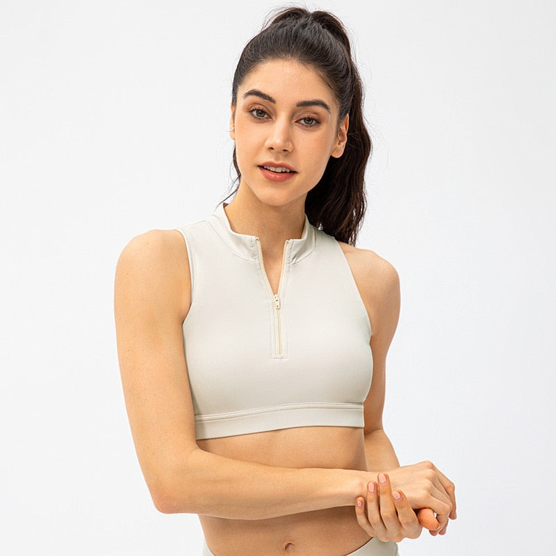 Clothing New Yoga Bra Zipper Fitness